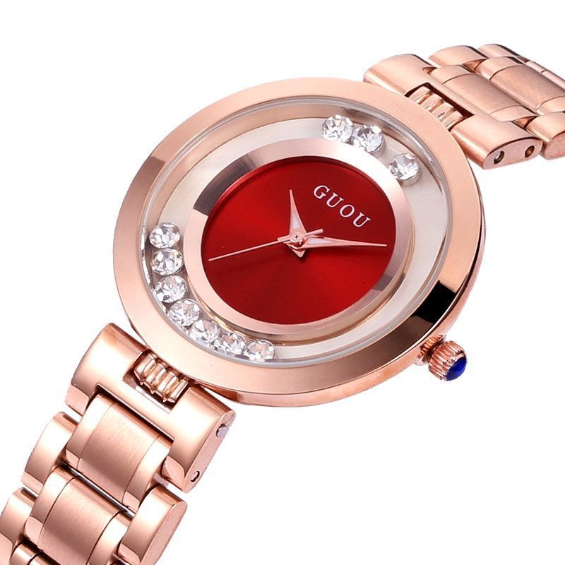 Luxury Watch Index - 女性のためのカジュアルな時計,高級ブランド,カジュアル,ピンクゴールド,ラインストーン,ファッション