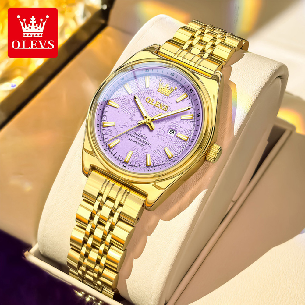 Luxury Watch Green - OLEVS ブランドの高級ゴールド腕時計女性用発光防水日付レディース腕時計エレガントな女性のクォーツ時計シンプルな女性の時計