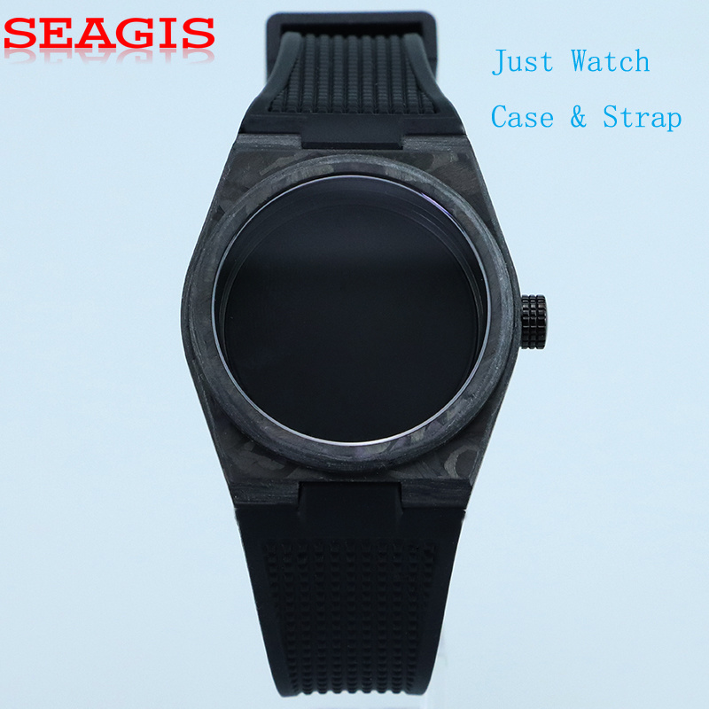 Bronze Case Watch - SEAGIS カーボンファイバー製時計ケース 40mm 自動巻き時計、PRX 高級防水ダイビング、NH35 ムーブメント時計アクセサリーストラップモデル
