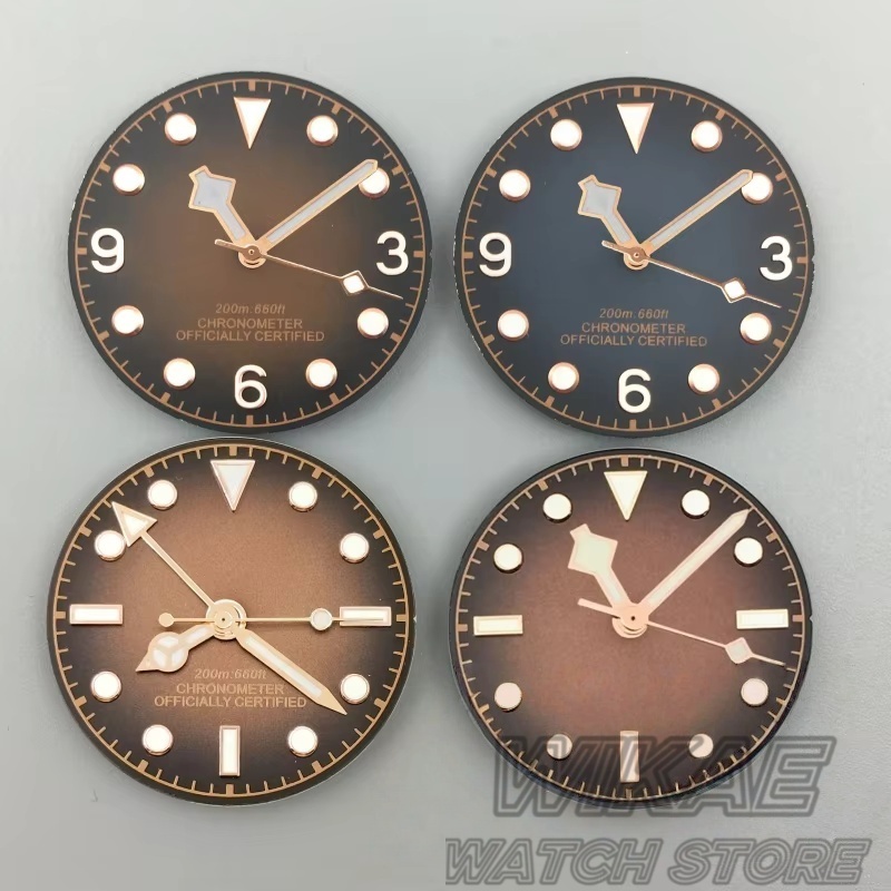 Bronze Case Watch - 29mm グラデーションダイヤル ヴィンテージ ブラック ブラウン ローズゴールド