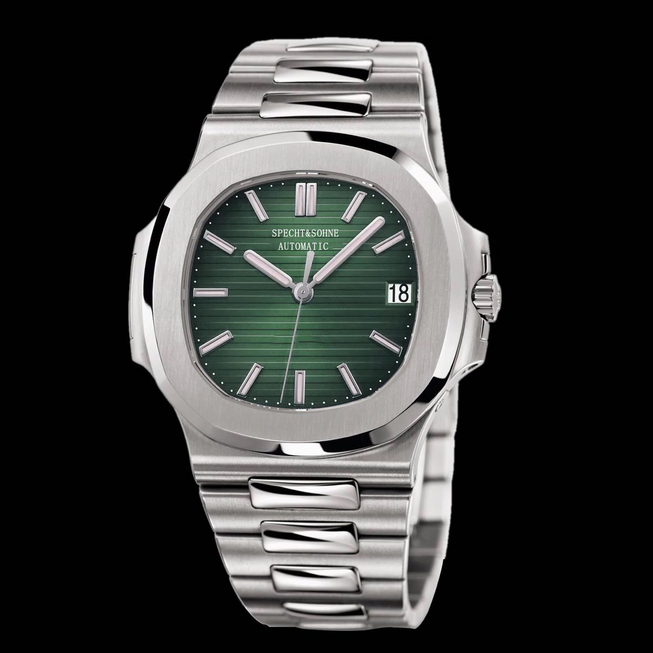 Luxury Watch Green Dial - SPECHT&SOHNE 2025 新しい機械式時計男性用グリーンダイヤルサファイア 42 ミリメートル日本御代田 8215