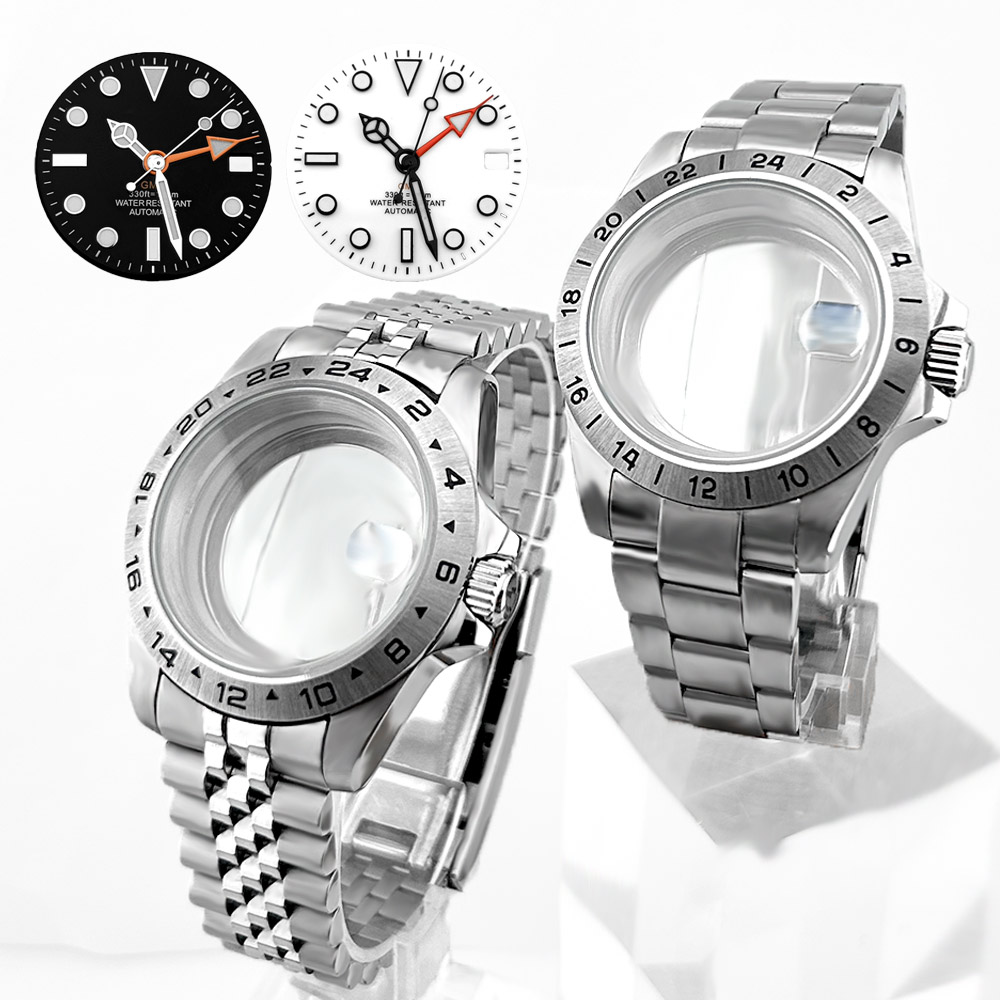 Bronze Case Watch - 高品質の新しい43.7mm時計メタルケース、NH35ムーブメント対応、サファイア時計ボックス、5Bar時計部品アクセサリーストラップ