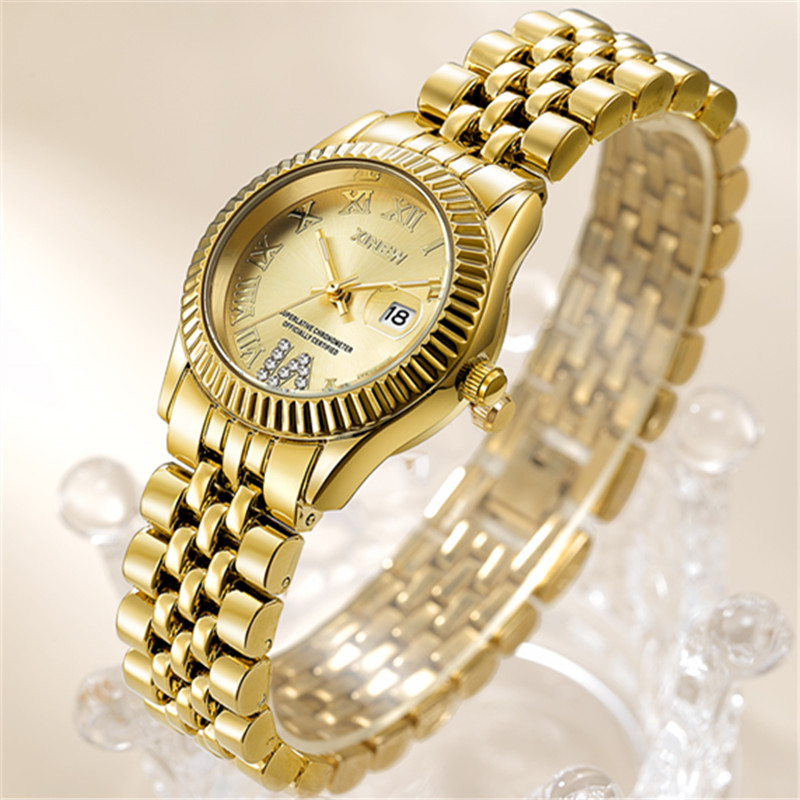 レディースビッグブランドゴールデン腕時計女性ガールズカジュア - Luxury Watch Green のレビューと価格