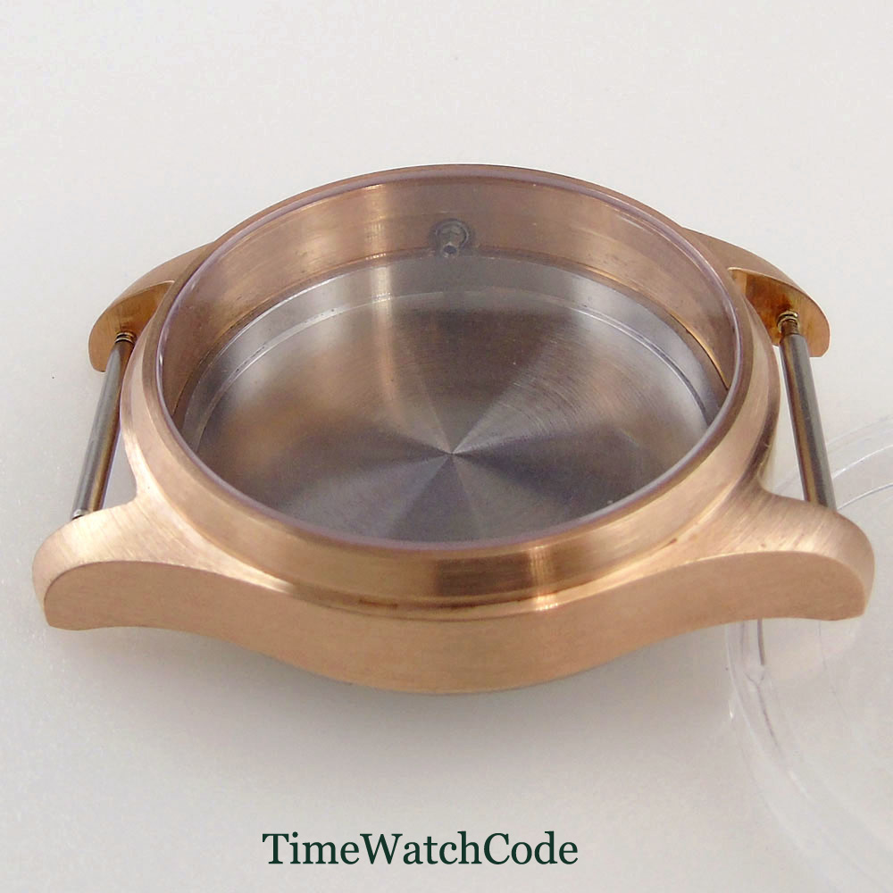 39 ミリメートルパイロットダイバーウォッチケースソリッドブ - Bronze Case Watch のレビューと価格