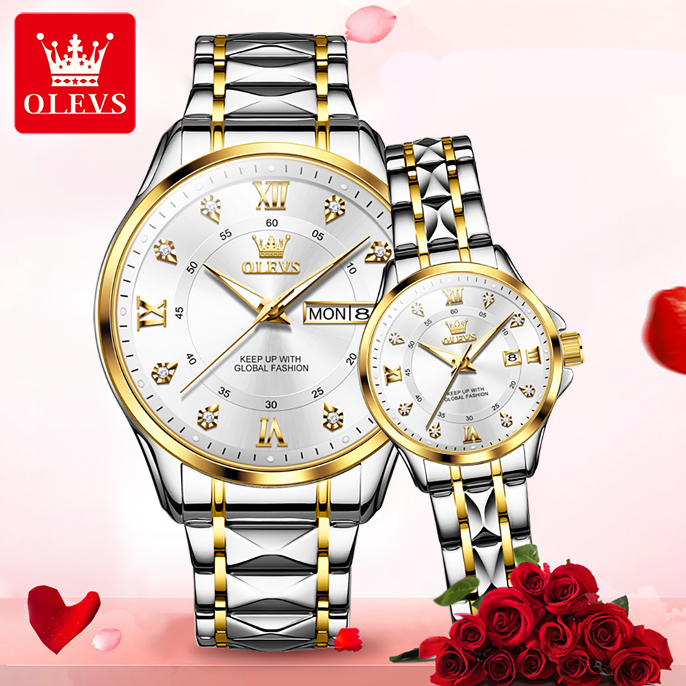 OLEVS 2906 カップルウォッチ オリジナルローマ数字 - Luxury Watch Life のレビューと価格
