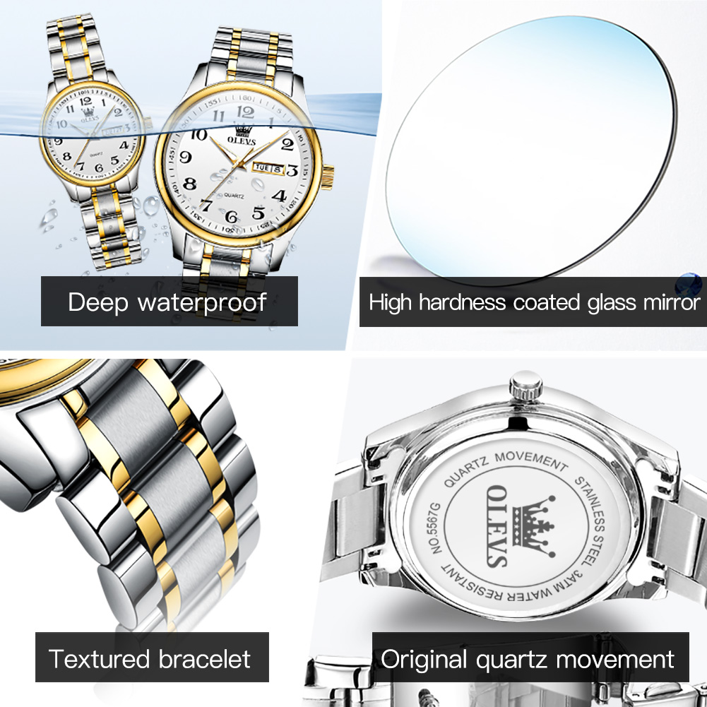 OLEVS 新ファッションカップル腕時計男性女性の高級ステン - Luxury Watch Life のレビューと価格