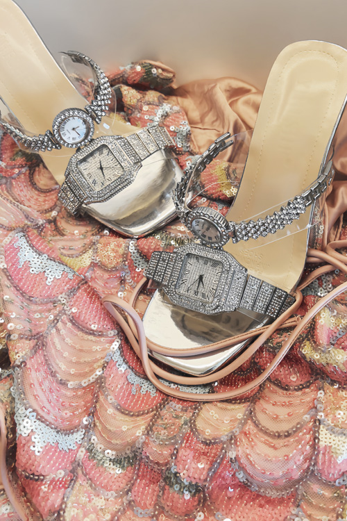 オリジナルデザインクリスタルウォッチハイヒールサンダルレディ - Luxury Watch Usa のレビューと価格