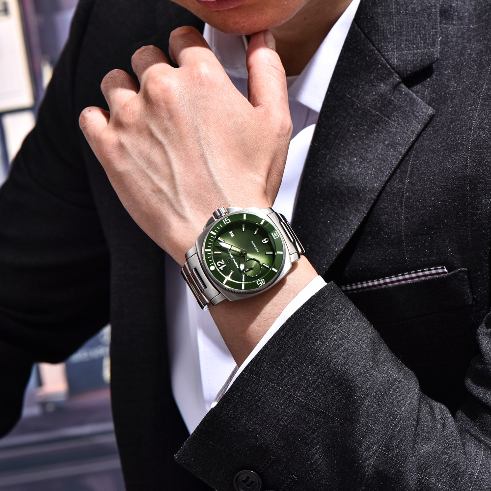 パガーニ デザイン メンズ腕時計 高級グラデーション グリー - Luxury Watch Green Dial のレビューと価格