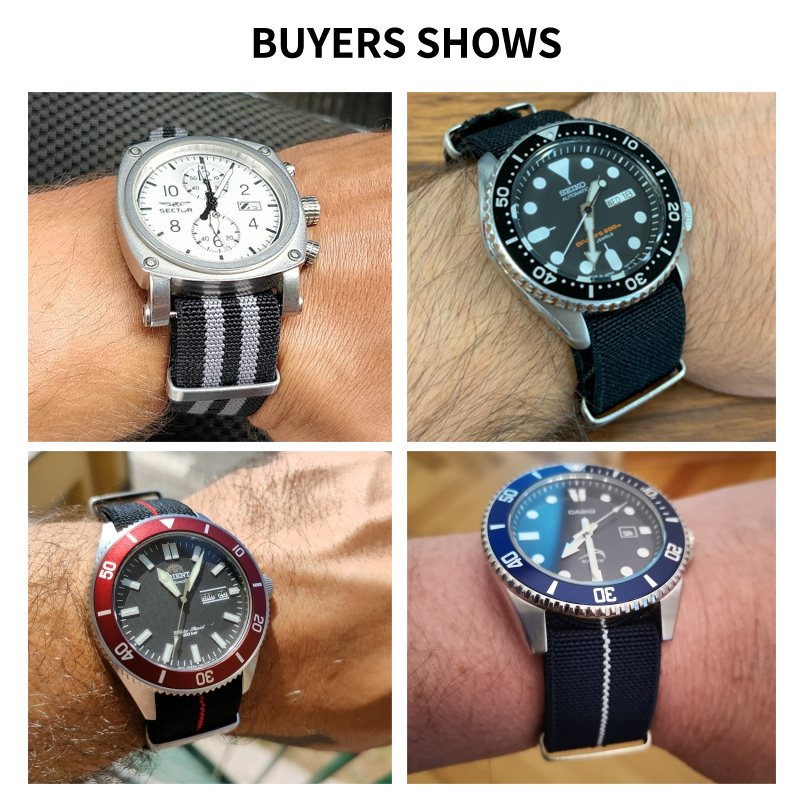 60 年代フランス軍時計ストラップナイロン時計バンドロレック - Luxury Watch Green Dial のレビューと価格