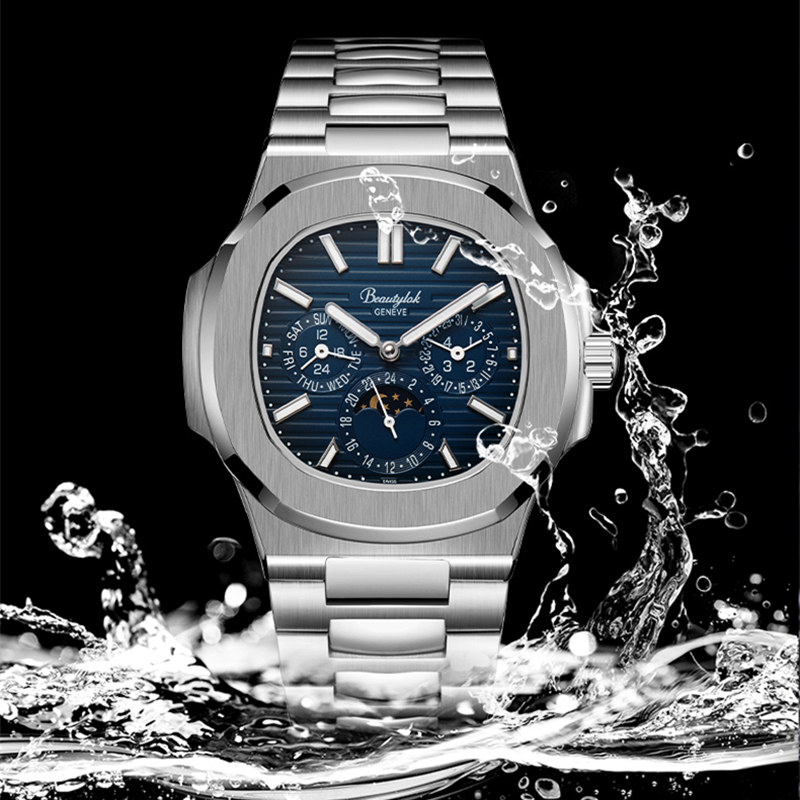 スイス リニファ 多機能自動巻き時計男性用高級ブランド機械式 - Moonphase Complication Watch のレビューと価格