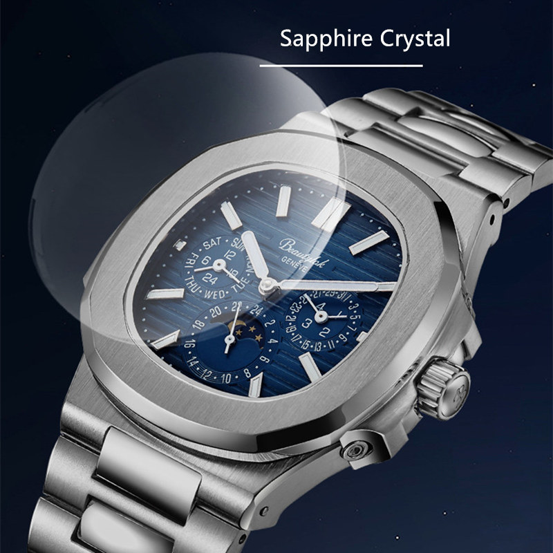 スイス リニファ 多機能自動巻き時計男性用高級ブランド機械式 - Moonphase Complication Watch のレビューと価格