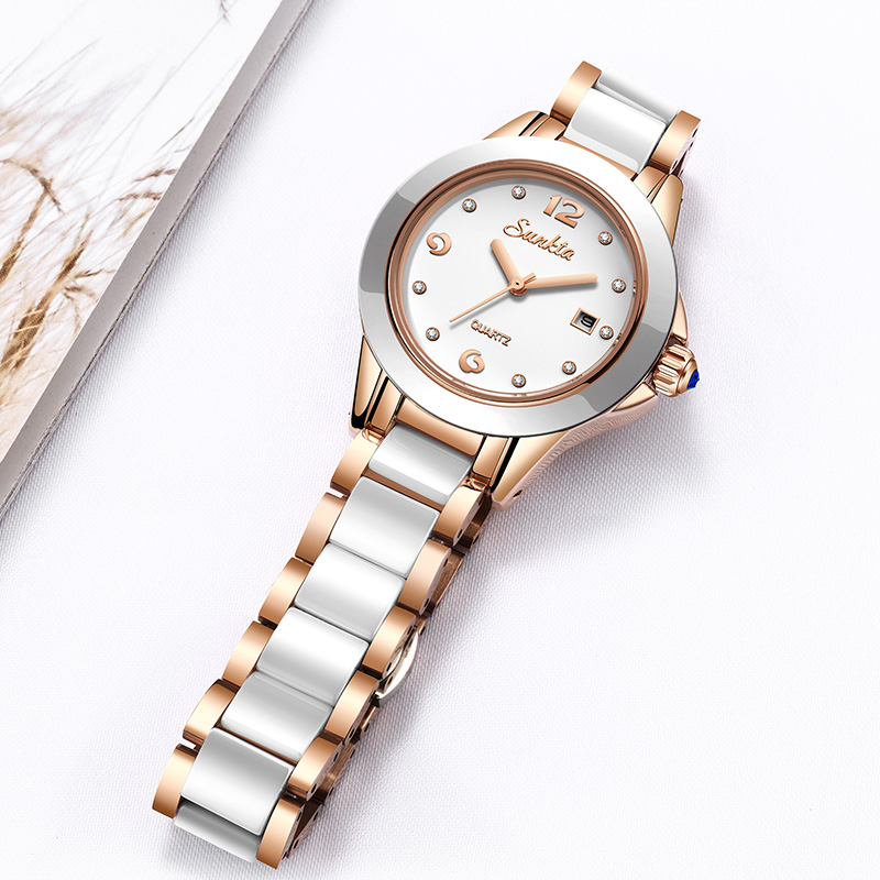 Sunkta ファッションカジュアルクォーツ女性腕時計エレガ - Luxury Watch In Usa のレビューと価格