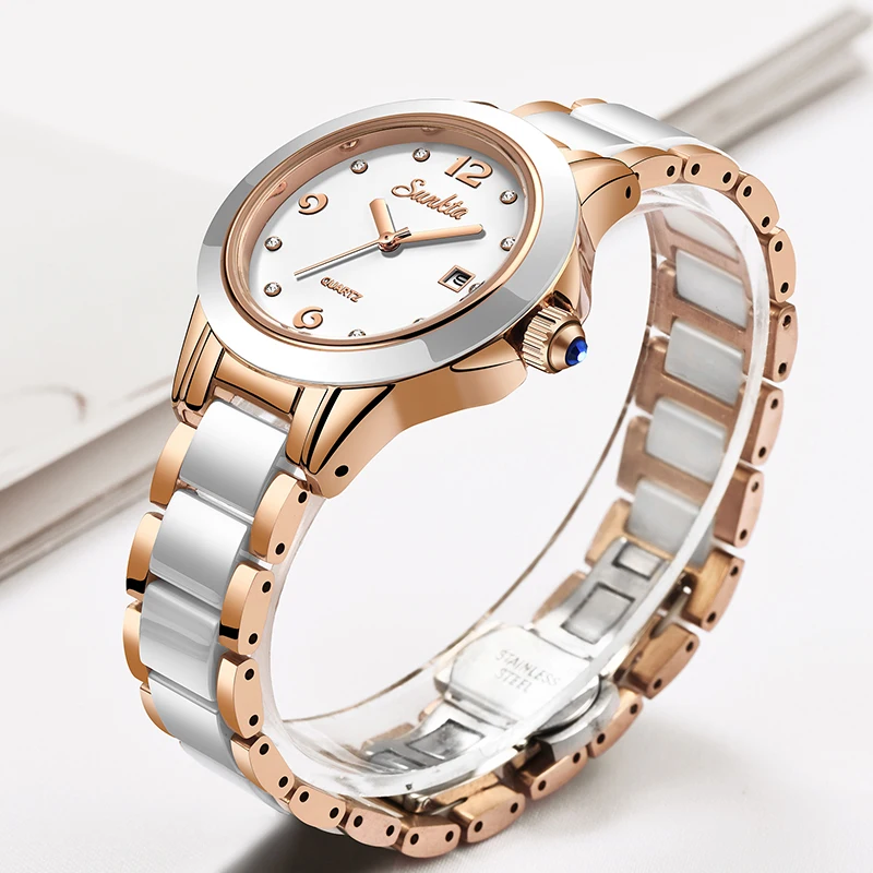 Sunkta ファッションカジュアルクォーツ女性腕時計エレガ - Luxury Watch In Usa のレビューと価格