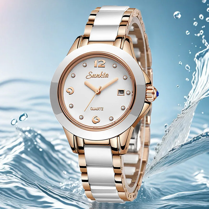 Sunkta ファッションカジュアルクォーツ女性腕時計エレガ - Luxury Watch In Usa のレビューと価格