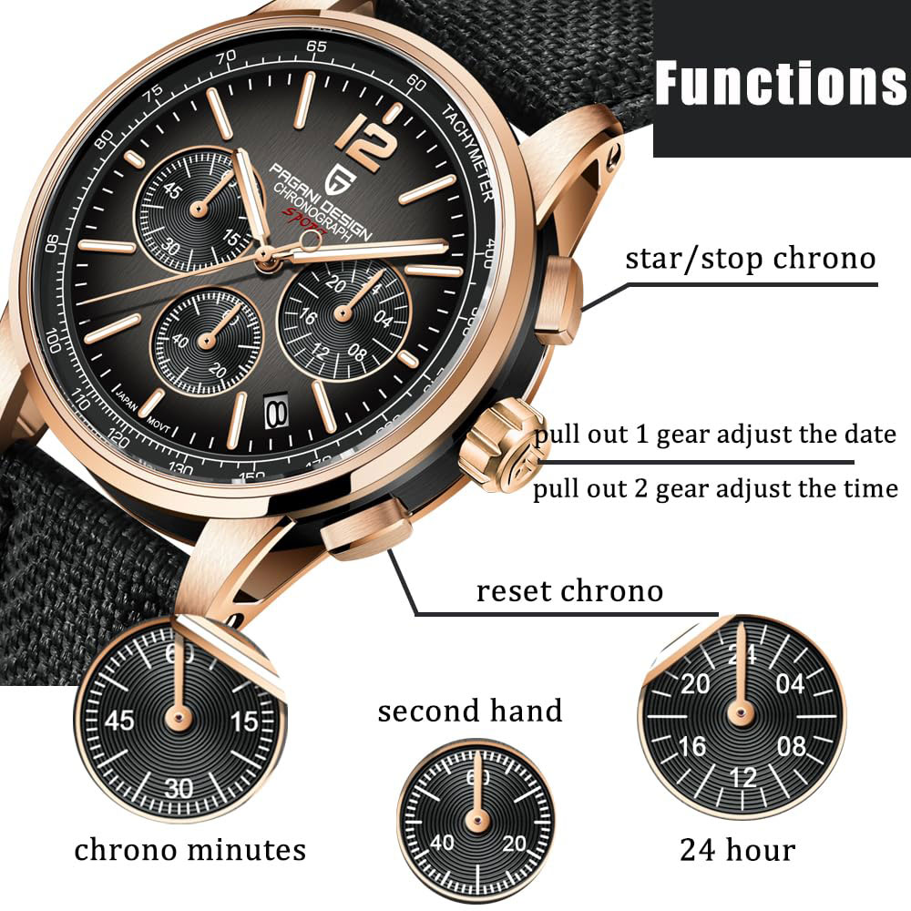 パガーニデザイン 新品 メンズ腕時計 41mm クロノグラフ - Luxury Watch Green のレビューと価格