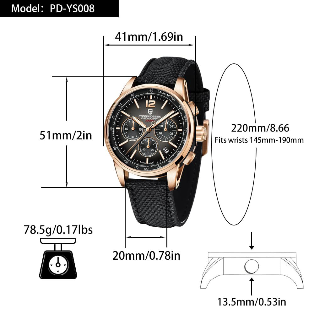 パガーニデザイン 新品 メンズ腕時計 41mm クロノグラフ - Luxury Watch Green のレビューと価格