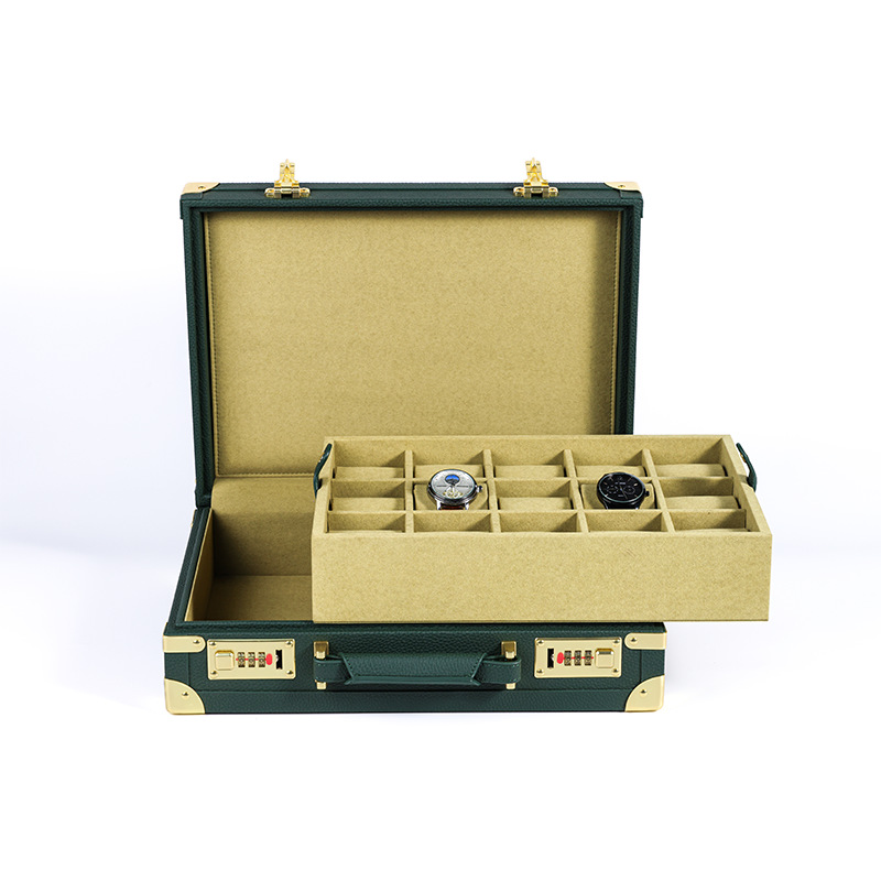 OEM ODM 高級15スロットグリーンPUレザー腕時計ディ - Luxury Watch Green のレビューと価格