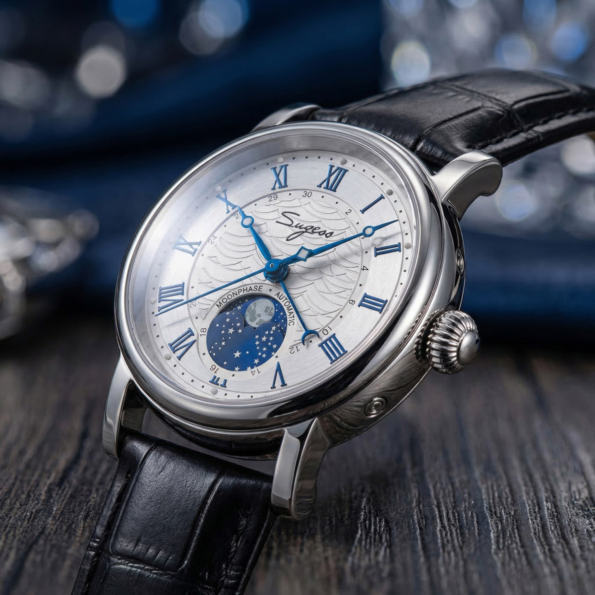 Sugess 腕時計男性用自動機械式時計ムーンフェイズ天津  - Moonphase Complication Watch のレビューと価格