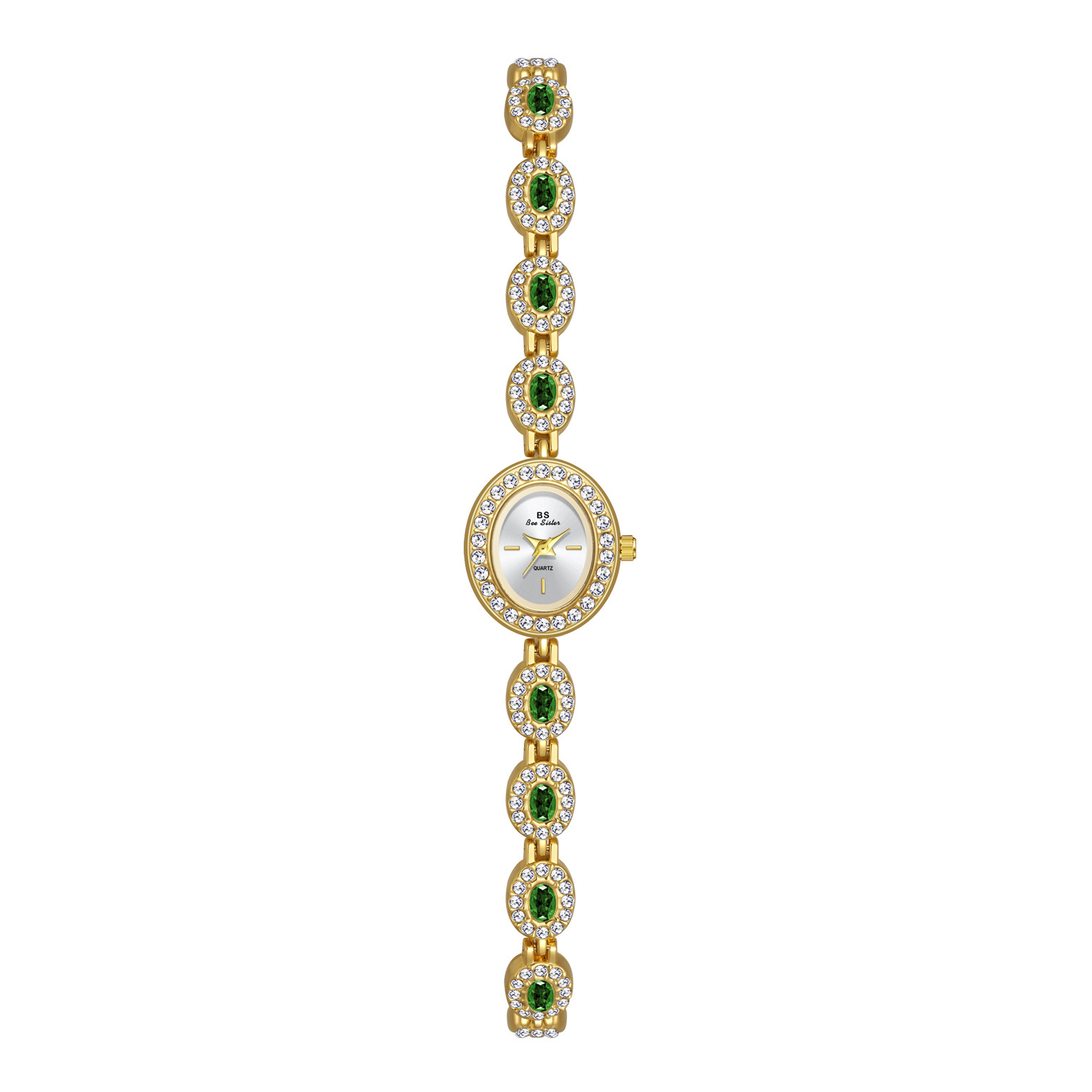 女性のための楕円形のクォーツ時計,エレガントで豪華な,緑のラ - Luxury Watch Green のレビューと価格
