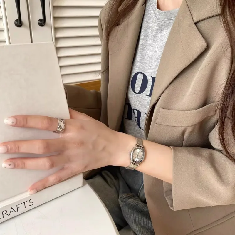 小さなオーバルダイヤルグリーン腕時計シンプルなステンレス鋼レ - Luxury Watch Green Dial のレビューと価格